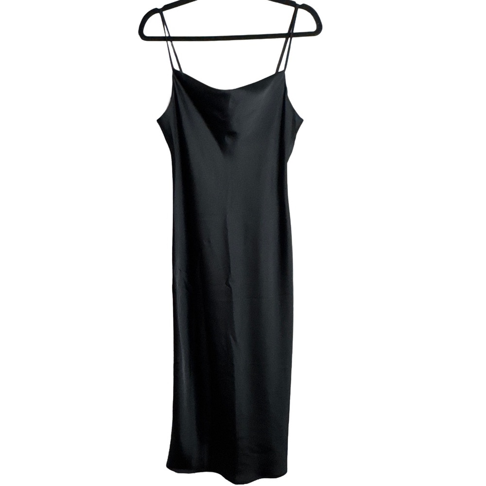 Banana Republic Black Satin Slip Midi Dress – Size Small